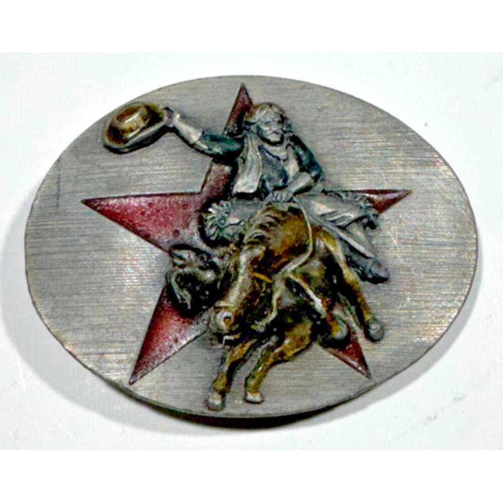 Bronco Buster Cowboy Rodeo Western Cowboy Vintage 1994 Belt Buckle Bergamot VTG